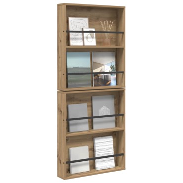 vidaXL Ράφι Περιοδικών με ράφι 2 τεμ. Artisan Oak 60x12x70 εκ