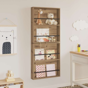 vidaXL Ράφι Περιοδικών με ράφι 2 τεμ. Artisan Oak 60x12x70 εκ