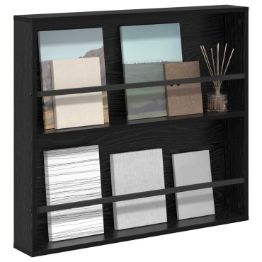 vidaXL Ράφι Περιοδικών Μαύρη Οξυά 80x12x70cm Επεξεργασμένο Ξύλο 1 τεμ.
