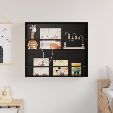 vidaXL Ράφι Περιοδικών Μαύρη Οξυά 80x12x70cm Επεξεργασμένο Ξύλο 1 τεμ.