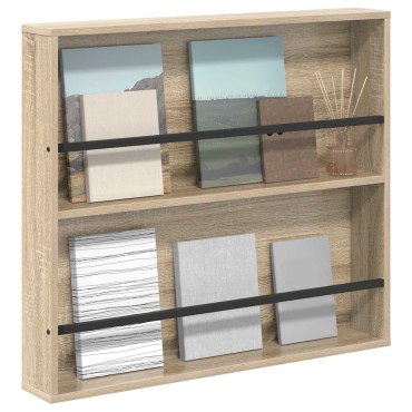 vidaXL Ράφι Περιοδικών Δρύς Sonoma 80x12x70cm Επεξεργασμένο Ξύλο 1 τεμ.