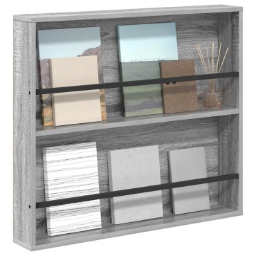 vidaXL Ράφι Περιοδικών Γκρι Sonoma 80x12x70cm Επεξεργασμένο Ξύλο 1 τεμ.