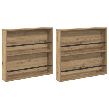 vidaXL Ράφι Περιοδικών με ράφι 2 τεμ. Artisan Oak 80x12x70 εκ