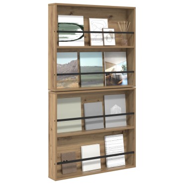 vidaXL Ράφι Περιοδικών με ράφι 2 τεμ. Artisan Oak 80x12x70 εκ