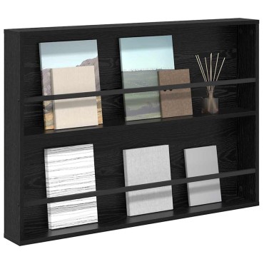 vidaXL Ράφι Περιοδικών Μαύρη Οξυά 100x12x70cm Επεξεργασμένο Ξύλο 1 τεμ.
