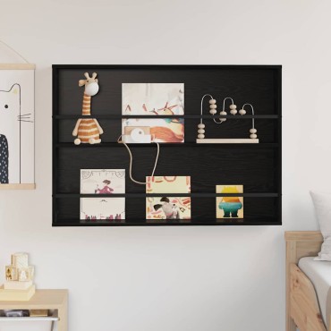 vidaXL Ράφι Περιοδικών Μαύρη Οξυά 100x12x70cm Επεξεργασμένο Ξύλο 1 τεμ.