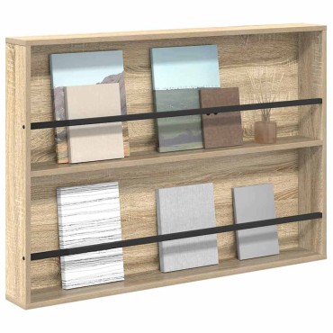 vidaXL Ράφι Περιοδικών Δρύς Sonoma 100x12x70cm Επεξεργασμένο Ξύλο 1 τεμ.