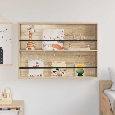 vidaXL Ράφι Περιοδικών Δρύς Sonoma 100x12x70cm Επεξεργασμένο Ξύλο 1 τεμ.