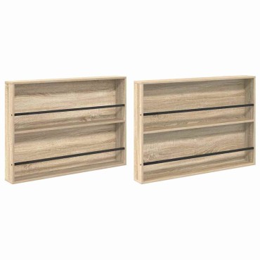 vidaXL Ράφι Περιοδικών με ράφι 2 τεμ. Δρύς Sonoma 100x12x70 εκ