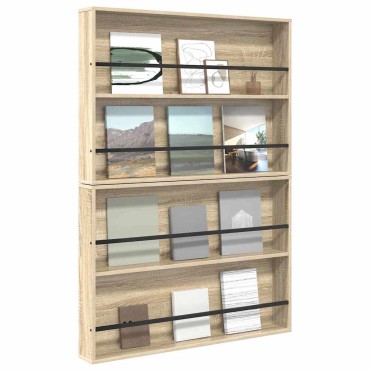 vidaXL Ράφι Περιοδικών με ράφι 2 τεμ. Δρύς Sonoma 100x12x70 εκ