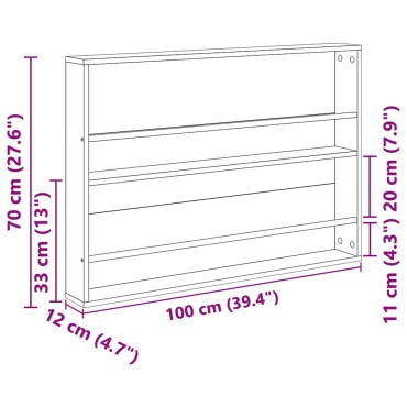 vidaXL Ράφι Περιοδικών Artisan Oak 100x12x70cm Επεξεργασμένο Ξύλο 1 τεμ.