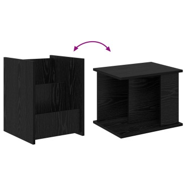 vidaXL Ράφι Περιοδικών Μαύρη Οξυά 35x35x45cm Επεξεργασμένο Ξύλο 1 τεμ.