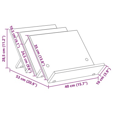 vidaXL Ράφι Περιοδικών Λευκό 53x40x28,5cm Επεξεργασμένο ξύλο 1 τεμ.