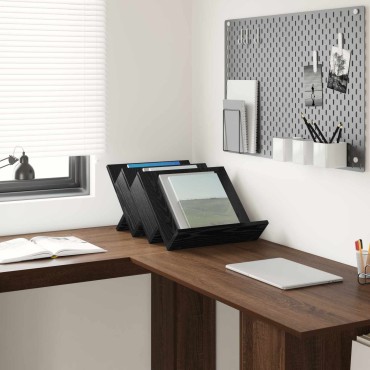 vidaXL Ράφι Περιοδικών Μαύρη Οξυά 53x40x28,5cm Επεξεργασμένο Ξύλο 1 τεμ.