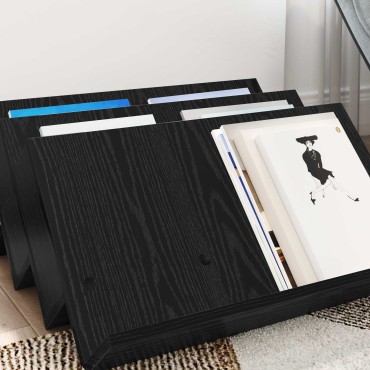vidaXL Ράφι Περιοδικών Μαύρη Οξυά 65x53x28,5cm Επεξεργασμένο Ξύλο 1 τεμ.