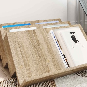 vidaXL Ράφι Περιοδικών με ράφι Δρύς Sonoma 65x53x28,5 εκ 1 τεμ.
