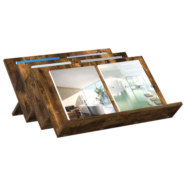 vidaXL Ράφι Περιοδικών με ράφι Καπνιστό Δρύς 65x53x28,5 εκ 1 τεμ.