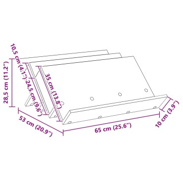 vidaXL Ράφι Περιοδικών Παλιό ξύλο 65x53x28,5cm Επεξεργασμένο Ξύλο 1 τεμ.