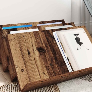 vidaXL Ράφι Περιοδικών Παλιό ξύλο 65x53x28,5cm Επεξεργασμένο Ξύλο 1 τεμ.