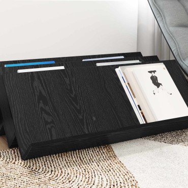 vidaXL Ράφι Περιοδικών Μαύρη Οξυά 90x53x28,5cm Επεξεργασμένο Ξύλο 1 τεμ.