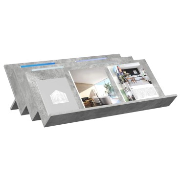 vidaXL Ράφι Περιοδικών με ράφι Γκρι Μπετόν 90x53x28,5 εκ 1 τεμ.