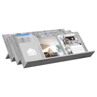 vidaXL Ράφι Περιοδικών με ράφι Γκρίζο Σονομα 90x53x28,5 εκ 1 τεμ.