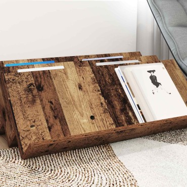 vidaXL Ράφι Περιοδικών Παλιό ξύλο 90x53x28,5cm Επεξεργασμένο Ξύλο 1 τεμ.