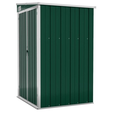 vidaXL Αποθήκη Κήπου Επιτοίχια Πράσινη 118x100x178 εκ από Γαλβ. Ατσάλι