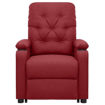 vidaXL Πολυθρόνα Μασάζ Ανακλινόμενη με Ανύψωση Μπορντό Υφασμάτινη