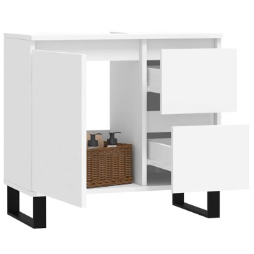 vidaXL Ντουλάπι Μπάνιου Λευκό 65x33x60cm από Επεξεργασμένο Ξύλο