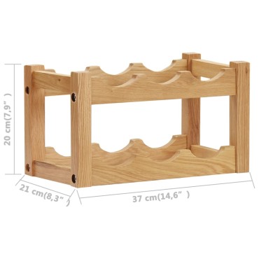 vidaXL Κάβα Κρασιών για 6 Φιάλες 37x21x21cm από Μασίφ Ξύλο Δρυός 1 τεμ.