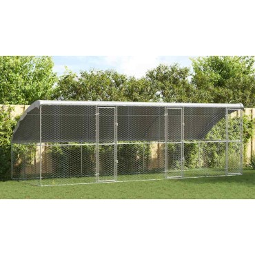 vidaXL Κλουβί Σκύλου 3 τμχ. Ασημί 6 x 2 x 2 m Γαλβανισμένος χάλυβας