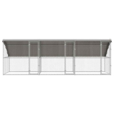 vidaXL Κλουβί Σκύλου 3 τμχ. Ασημί 6 x 2 x 2 m Γαλβανισμένος χάλυβας