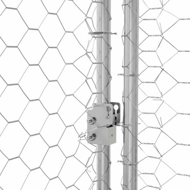 vidaXL Κλουβί Σκύλου 2 τμχ. Ασημί 4 x 2 x 2 m Γαλβανισμένος χάλυβας