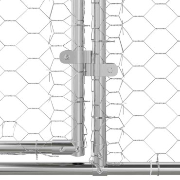 vidaXL Κλουβί Σκύλου 3 τμχ. Ασημί 6 x 2 x 2 m Γαλβανισμένος χάλυβας