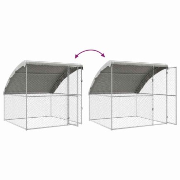 vidaXL Κλουβί Σκύλου 4 τμχ. Ασημί 8 x 2 x 2 m Γαλβανισμένος χάλυβας