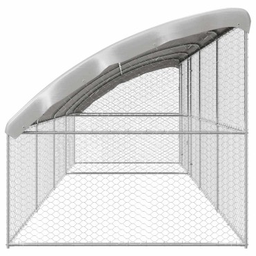 vidaXL Κλουβί Σκύλου 4 τμχ. Ασημί 8 x 2 x 2 m Γαλβανισμένος χάλυβας
