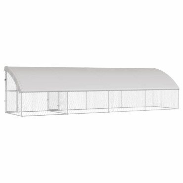 vidaXL Κλουβί Σκύλου 4 τμχ. Ασημί 8 x 2 x 2 m Γαλβανισμένος χάλυβας