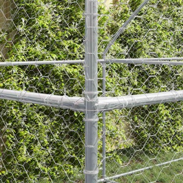 vidaXL Κλουβί Σκύλου 3 τμχ. Ασημί 6 x 2 x 2 m Γαλβανισμένος χάλυβας