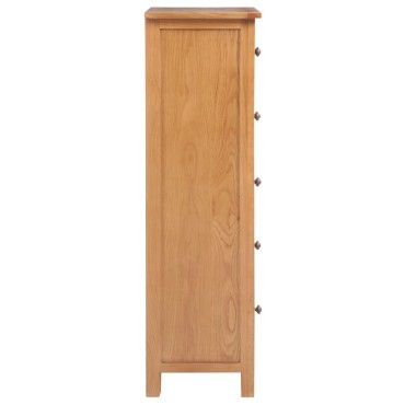 vidaXL Συρταριέρα Ψηλή 45x32x110cm από Μασίφ Ξύλο Δρυός 1 τεμ.