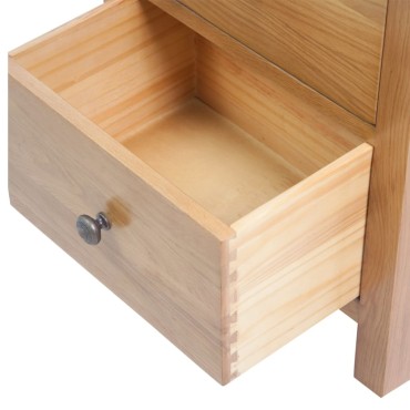 vidaXL Συρταριέρα Ψηλή 45x32x110cm από Μασίφ Ξύλο Δρυός 1 τεμ.