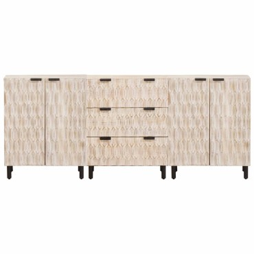 vidaXL Πλαϊνό γραφείο 3 τεμ. 60x33x75cm Στερεό ξύλο μάνγκο