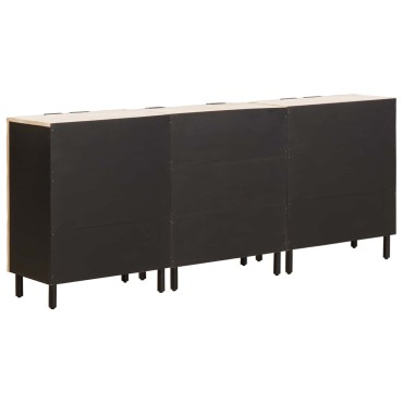 vidaXL Πλαϊνό γραφείο 3 τεμ. 60x33x75cm Στερεό ξύλο μάνγκο