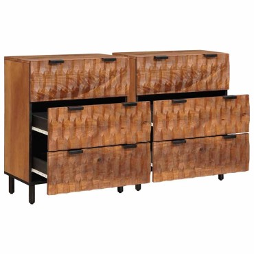 vidaXL Πλαϊνό γραφείο 2 τεμ. 60x33x75cm Στερεό ξύλο μάνγκο