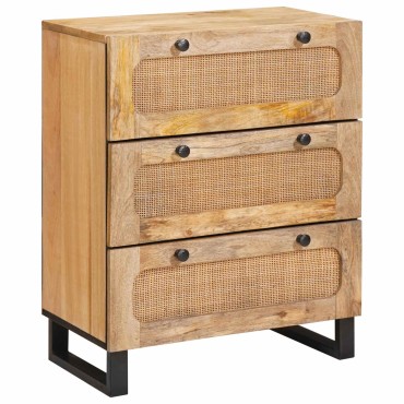 vidaXL Πλαϊνό γραφείο 2 τεμ. 60x33x75cm Στερεό ξύλο μάνγκο Καφέ