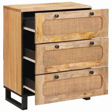 vidaXL Πλαϊνό γραφείο 2 τεμ. 60x33x75cm Στερεό ξύλο μάνγκο Καφέ