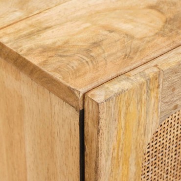 vidaXL Πλαϊνό γραφείο 2 τεμ. 60x33x75cm Στερεό ξύλο μάνγκο Καφέ