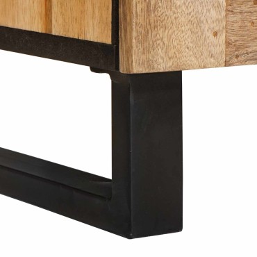 vidaXL Πλαϊνό γραφείο 2 τεμ. 60x33x75cm Στερεό ξύλο μάνγκο Καφέ