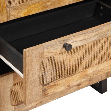 vidaXL Πλαϊνό γραφείο 2 τεμ. 60x33x75cm Στερεό ξύλο μάνγκο Καφέ