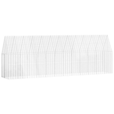 vidaXL Κλουβί για κότες 2 pcs Ασημί 600 x 100 x 210 εκ.